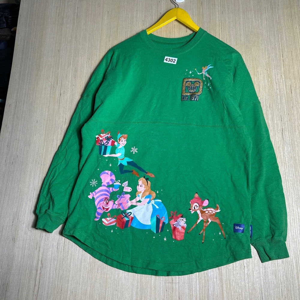 Walt Disney World Long Sleeve T-Shirt Mens Small Green Spirit Jersey Graphic - Picture 3 of 14